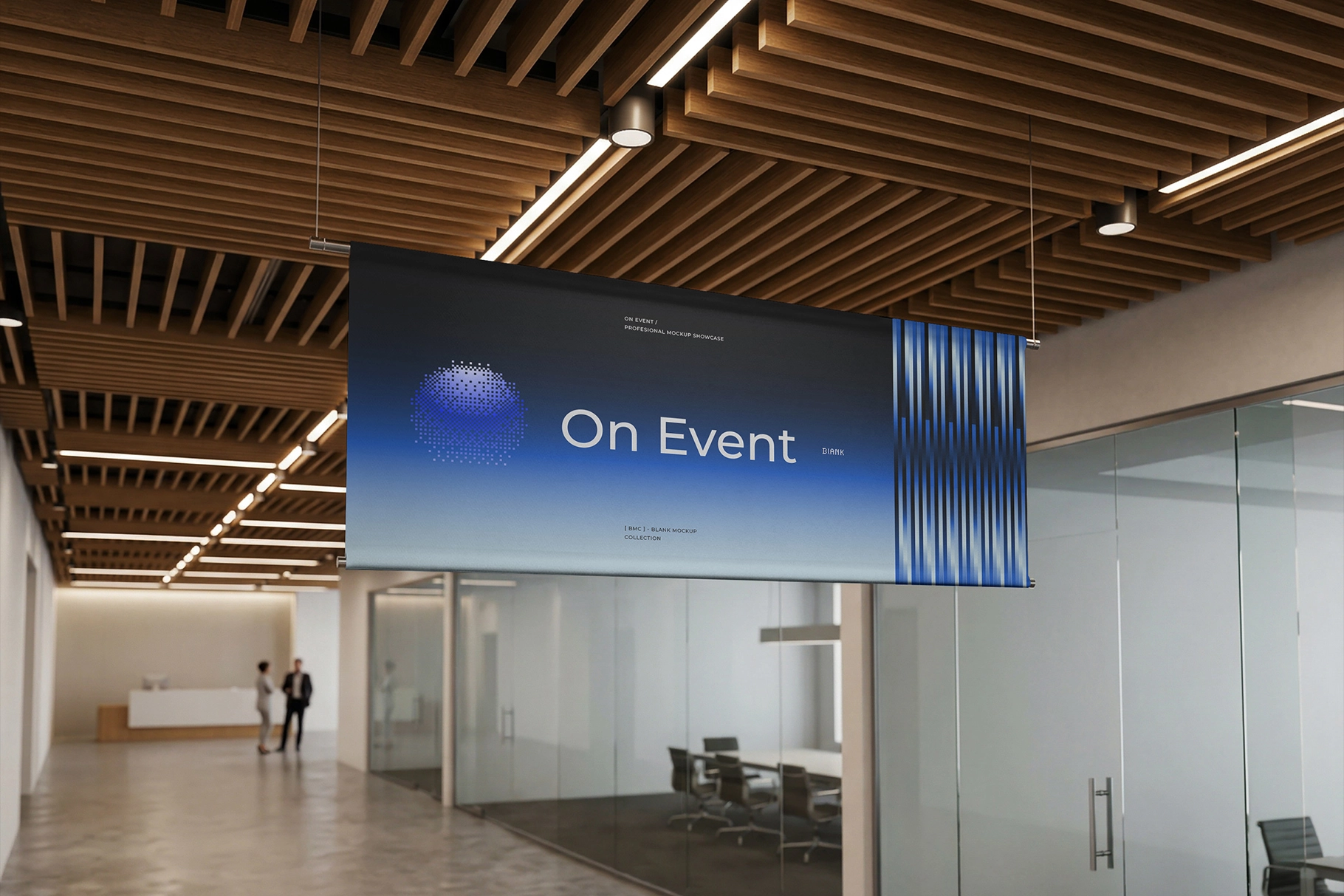 Corporate Lobby Hanging Banner Mockup