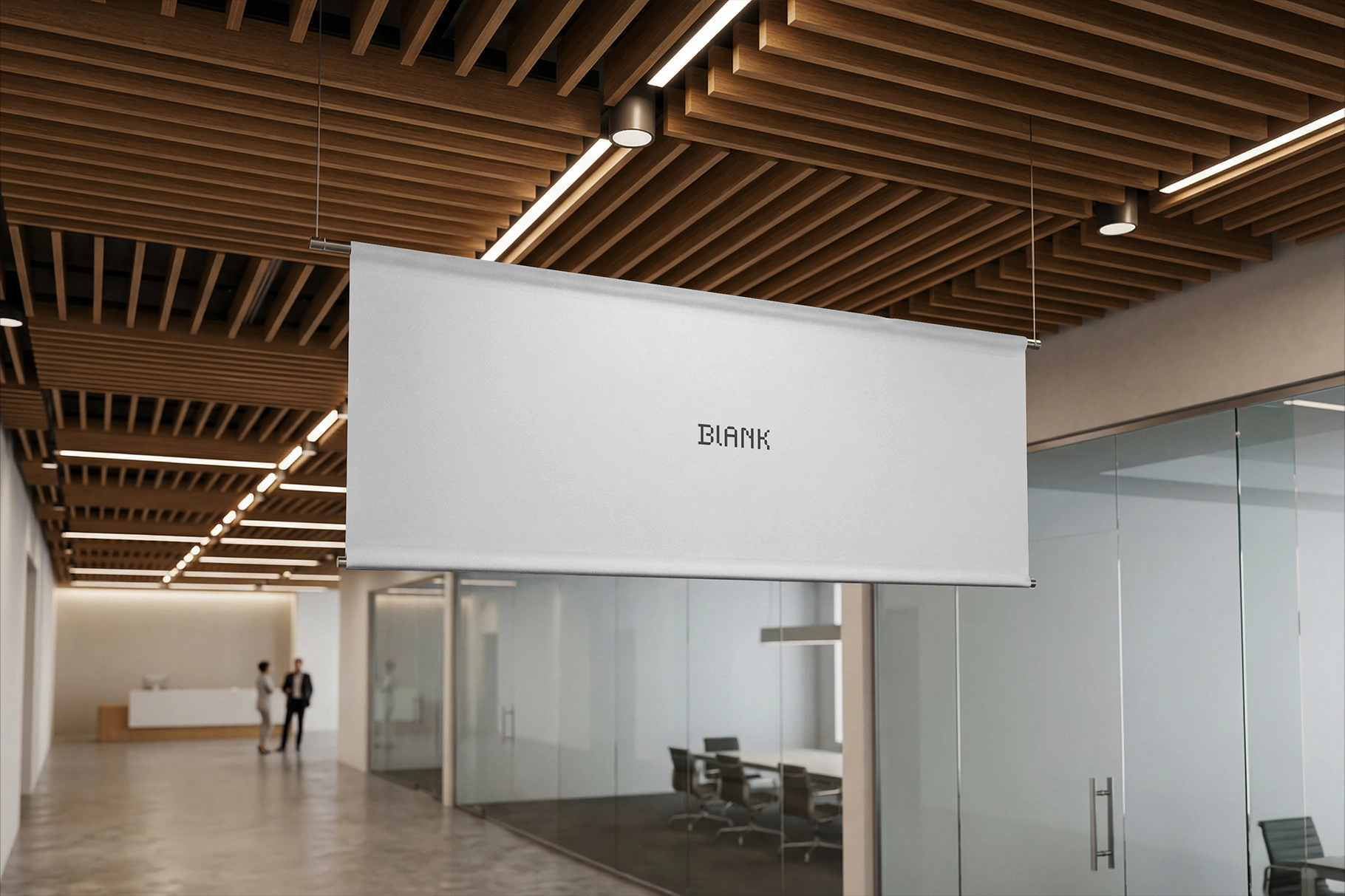 Corporate Lobby Hanging Banner Mockup