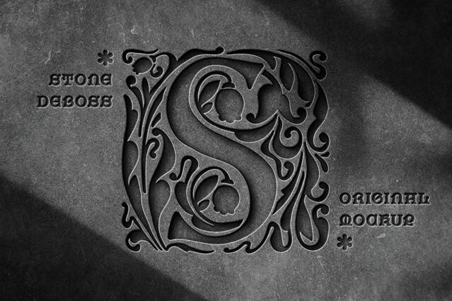 Stone Sign Deboss Text Effect