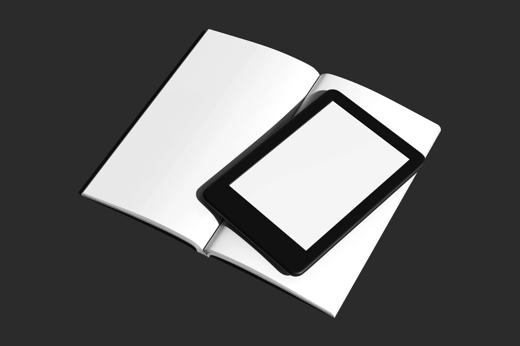 Hardcover Book with Kindle Mockup