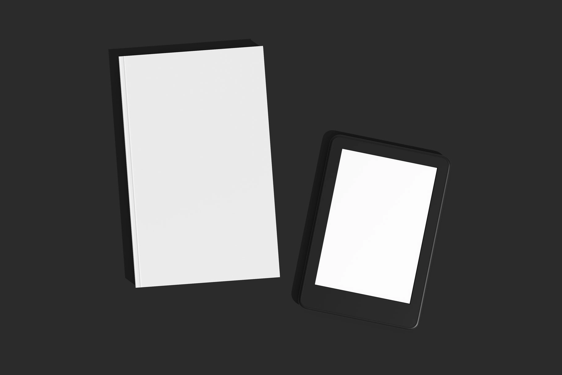 Hardcover Book with Kindle Mockup