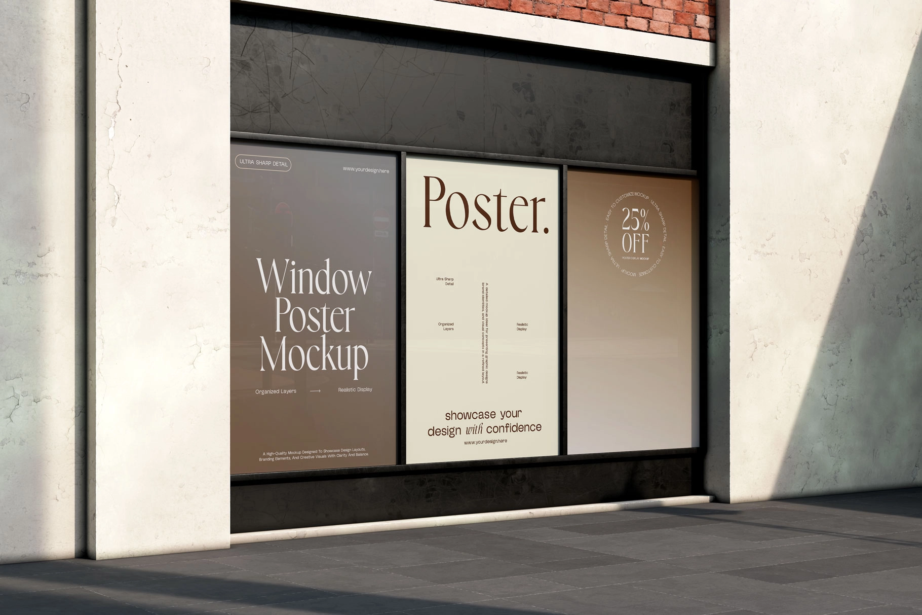 Shop Window Poster Mockup