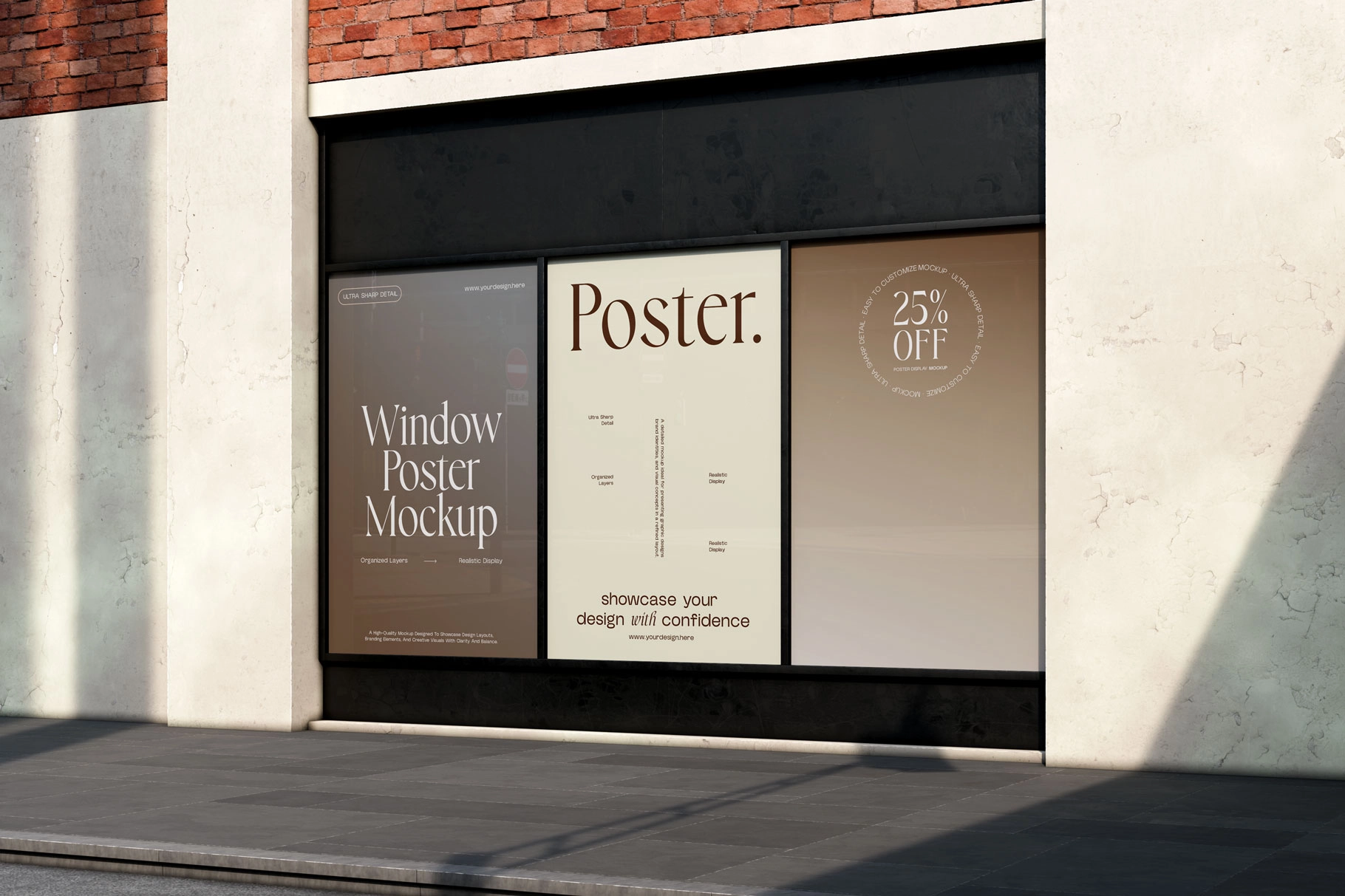 Shop Window Poster Mockup