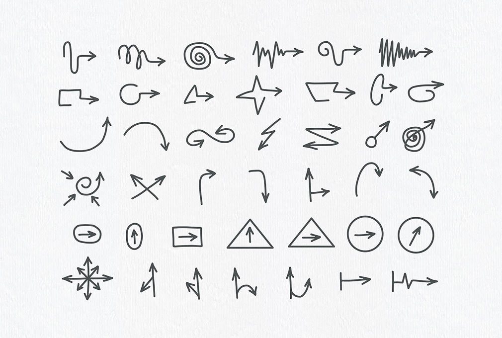 Vector arrows & pattern brushes: free downoad