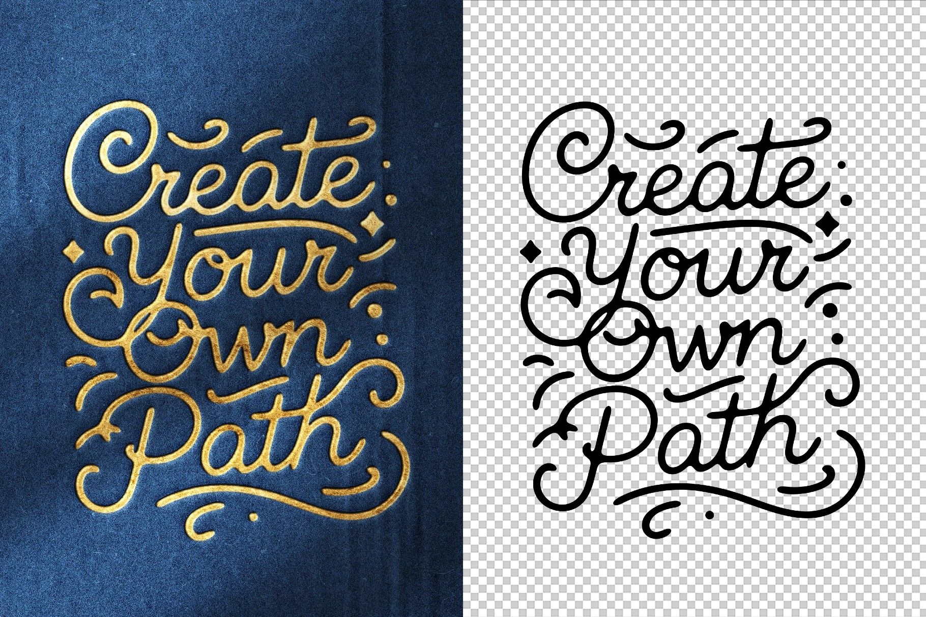 Gold Stamped Foil Text Effect