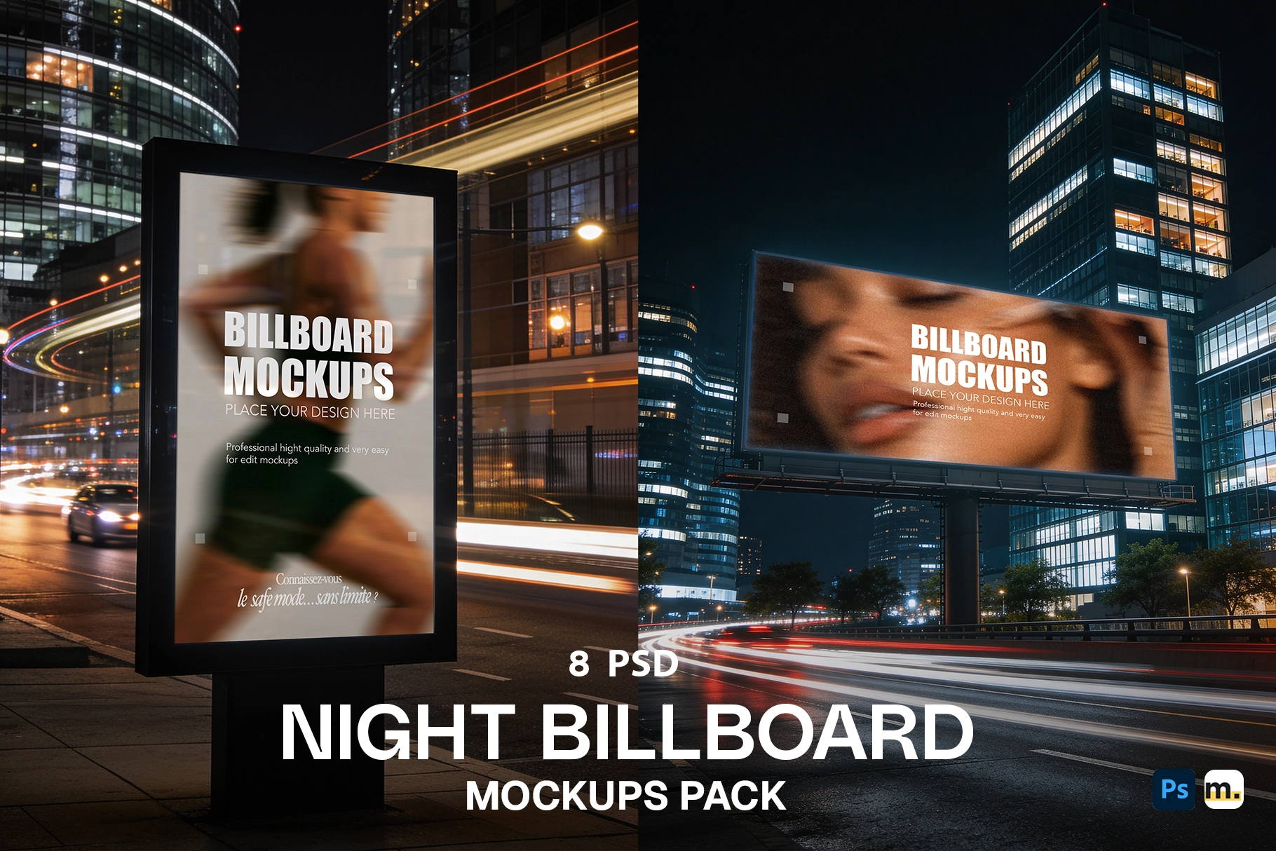 Night Billboard Mockup Pack