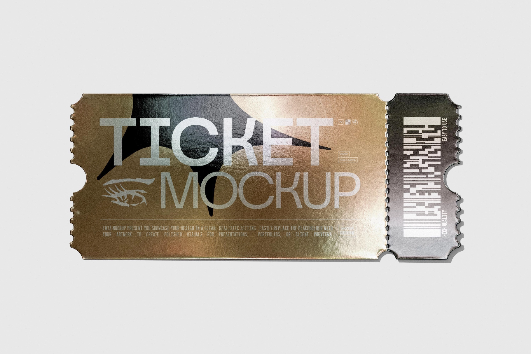 Ticket Strip Mockup with Tear-Off Section