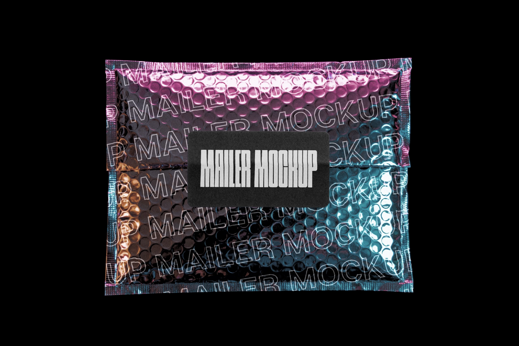 Holographic Bubble Mailer Mockup