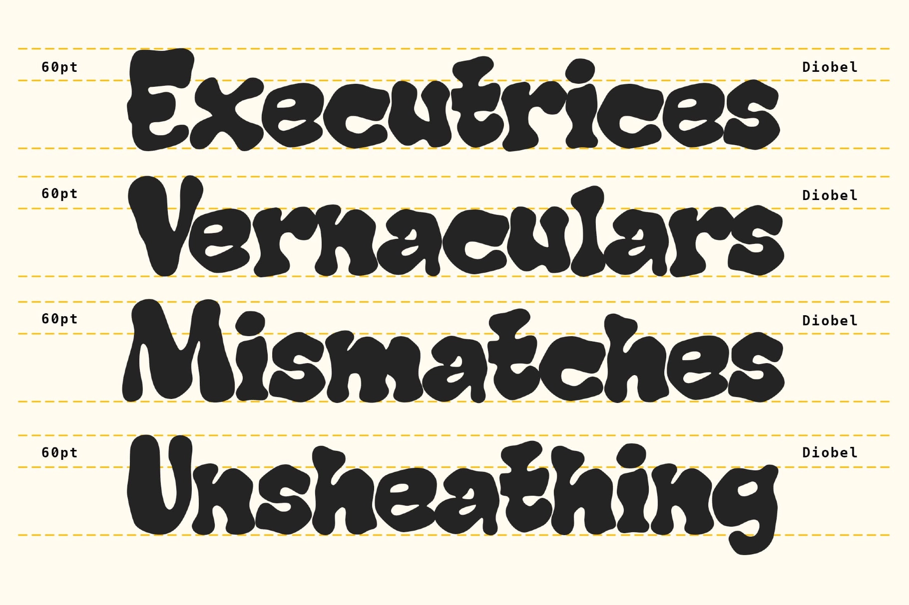 Diobel – Playful Liquify Display Font