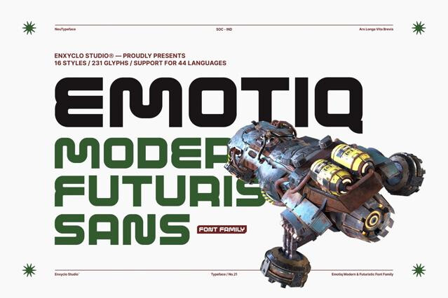 EMOTIQ – Futuristic Sans Serif Font Family
