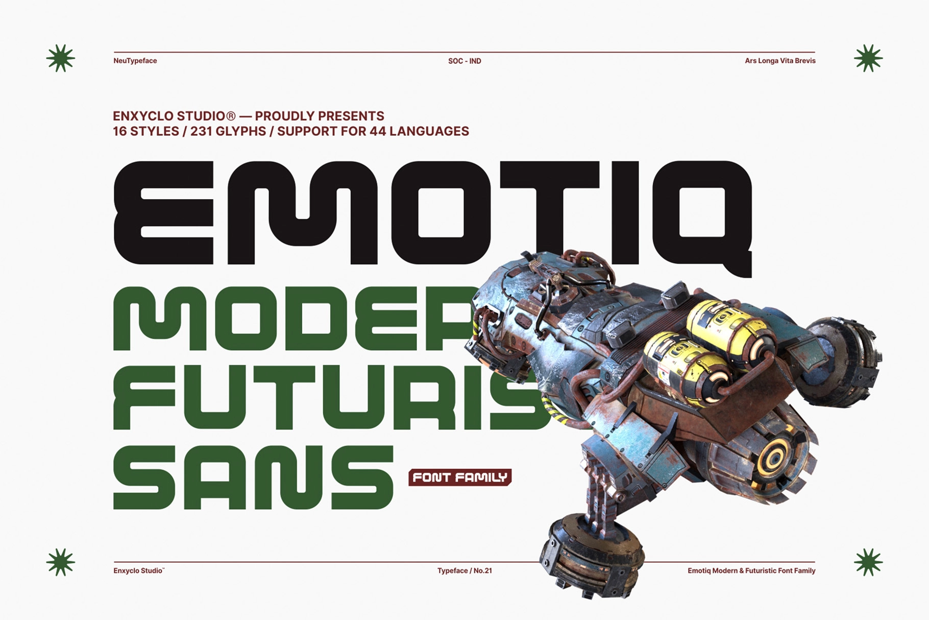 EMOTIQ – Futuristic Sans Serif Font Family