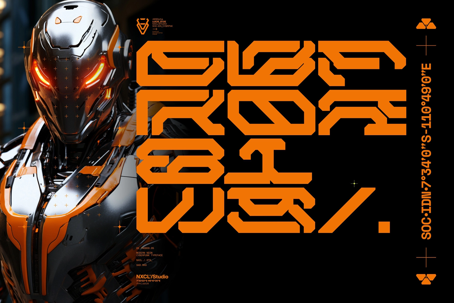 GESROB - Cyberpunk Techno Display Font