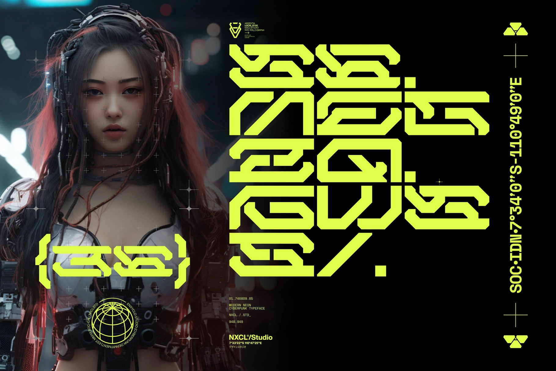 GESROB - Cyberpunk Techno Display Font