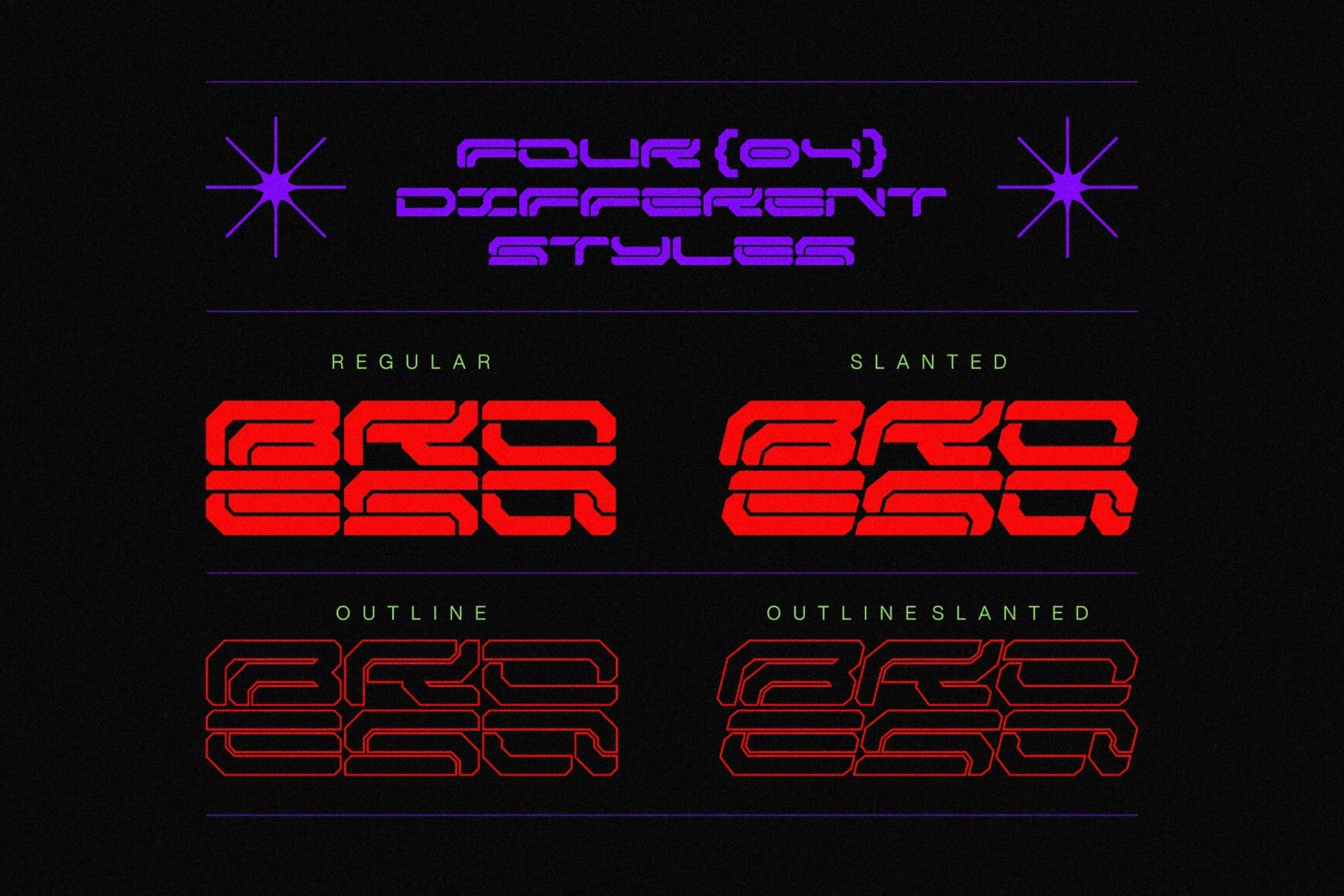BROESQ - Mecha Futuristic Cyberpunk Font
