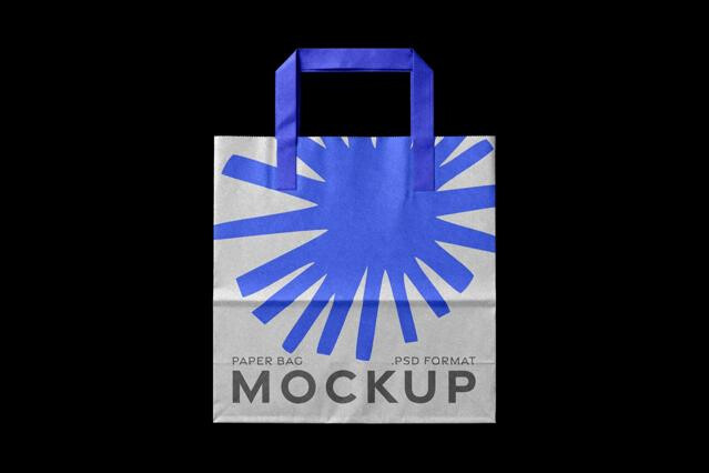 Paper Shopping Bag Mockup with Handles