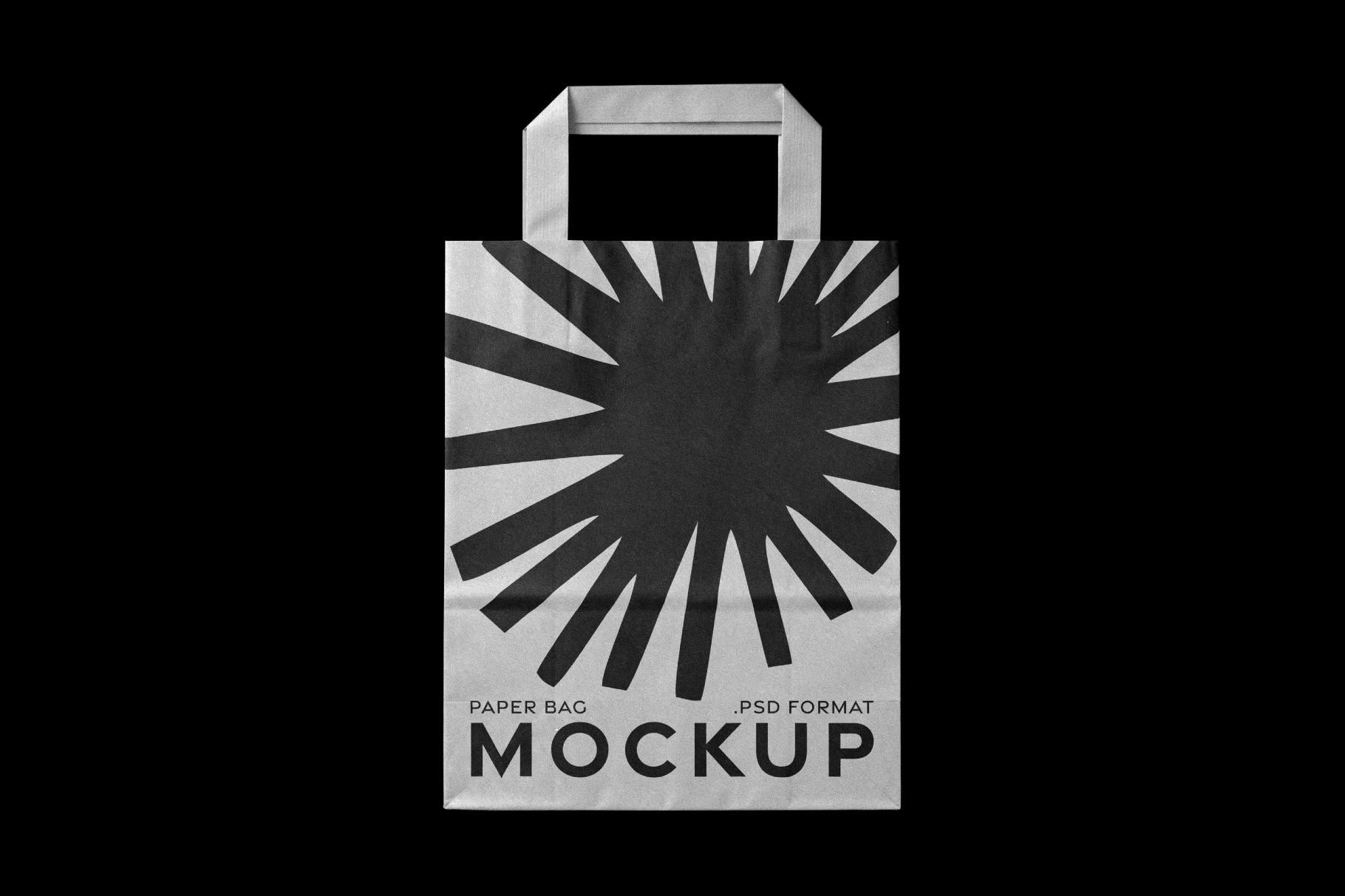 Paper Bag Mockup with Flat Handles