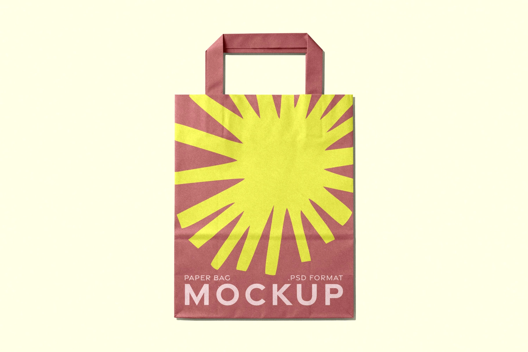 Paper Bag Mockup with Flat Handles