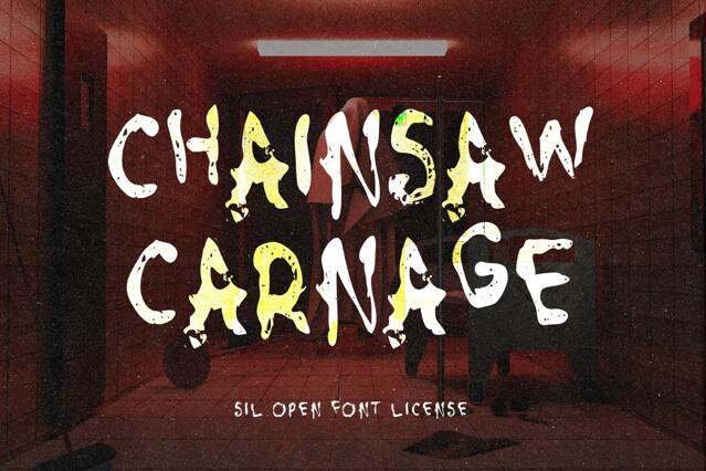 Chainsaw Carnage - Chaotic Creepy Font