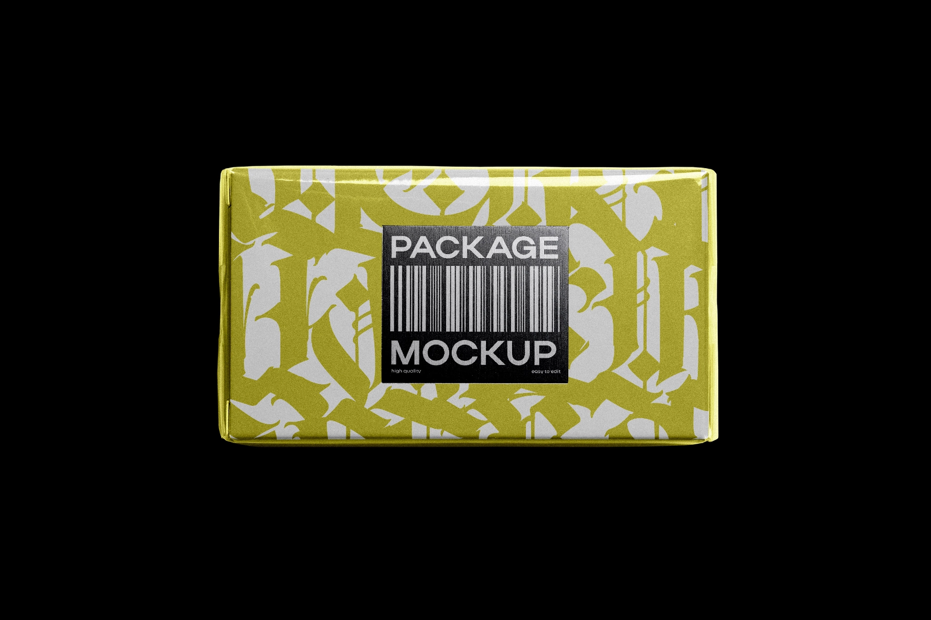 Cardboard Package Mockup with Front Label