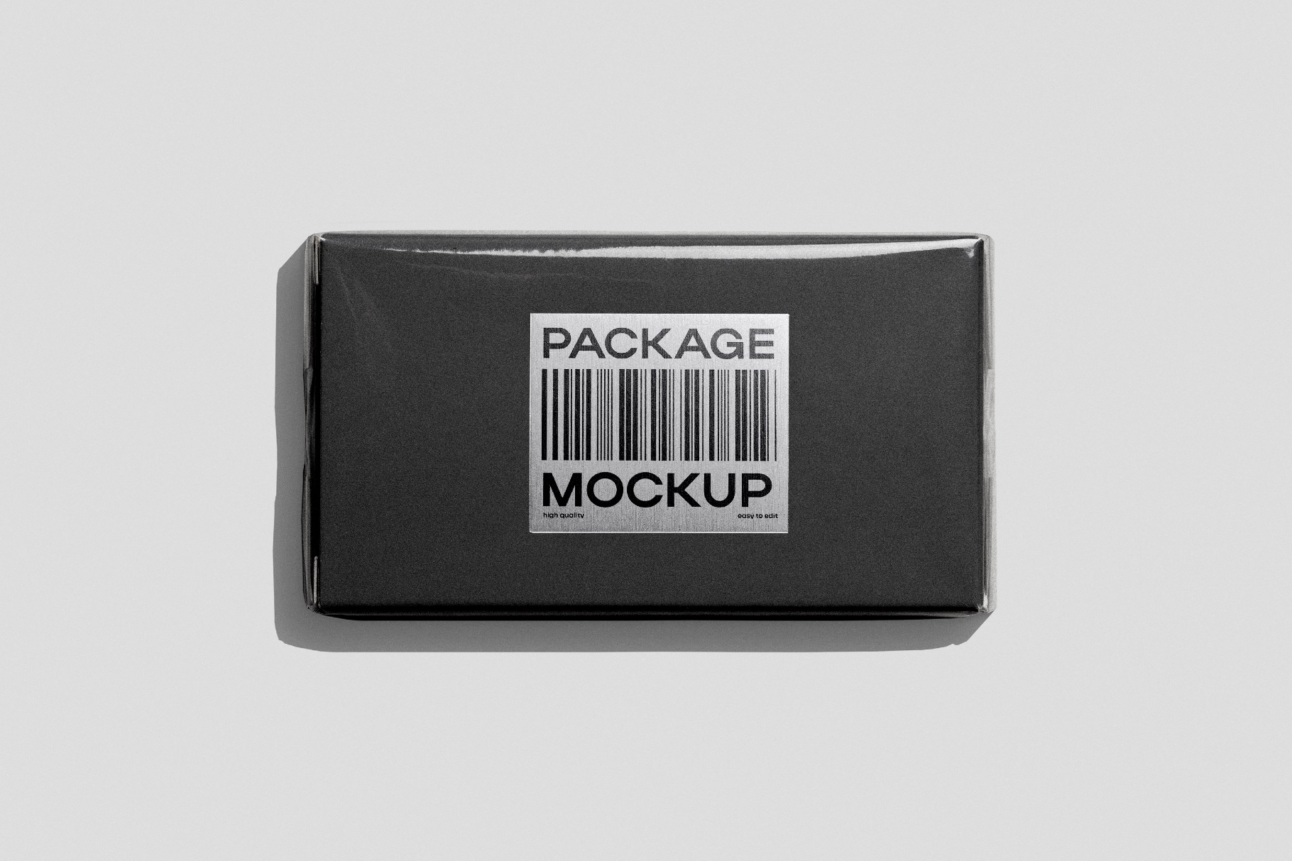 Cardboard Package Mockup with Front Label