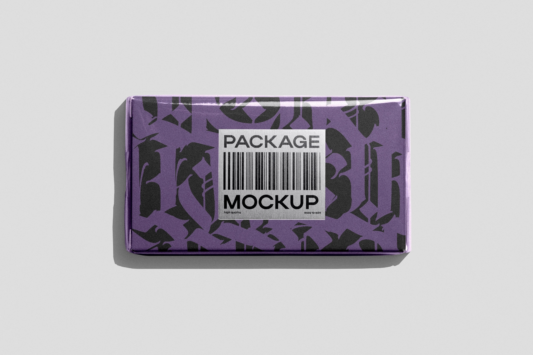 Cardboard Package Mockup with Front Label