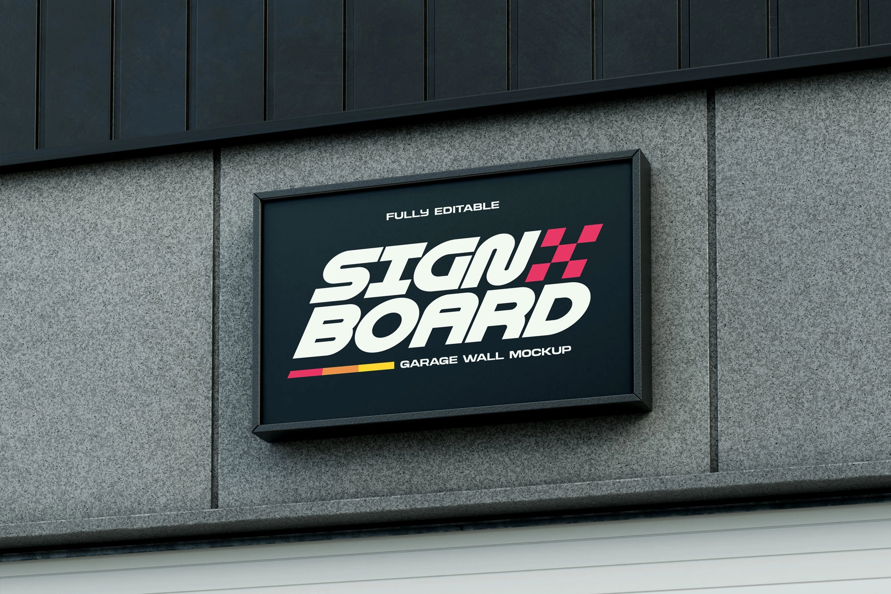 Automotive Garage Signboard Mockup