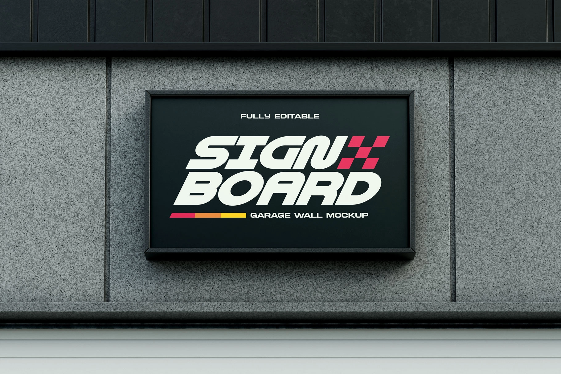 Automotive Garage Signboard Mockup
