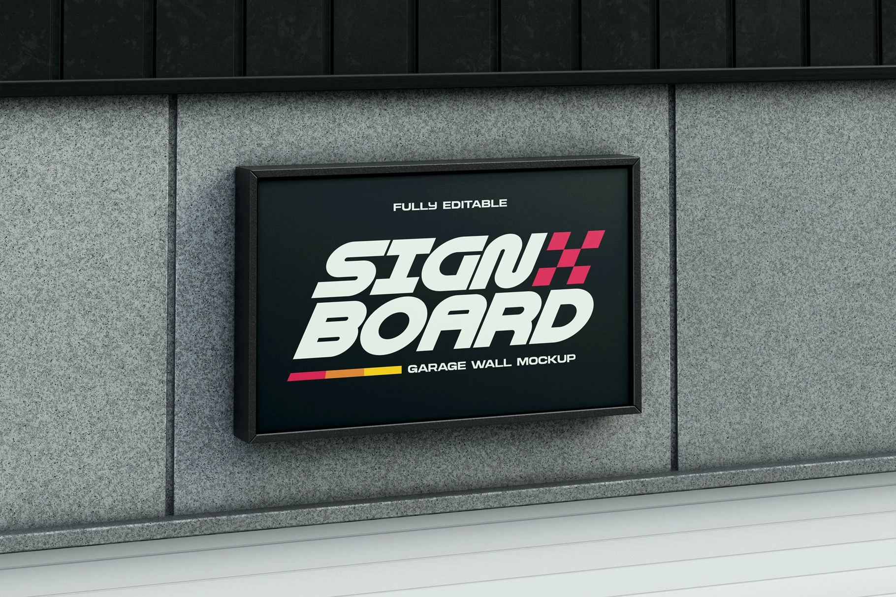 Automotive Garage Signboard Mockup