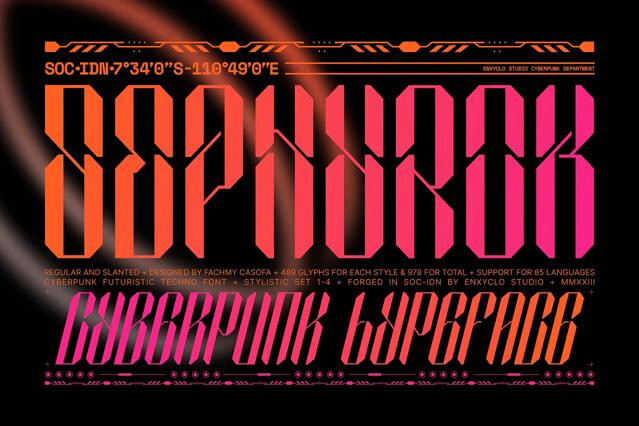 SEPHYROK - Cyberpunk Techno Display Font