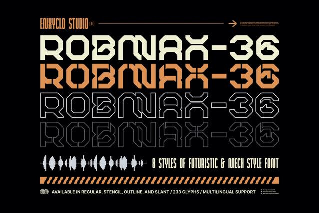 ROBMAX-36 - Futuristic Techno Display Font