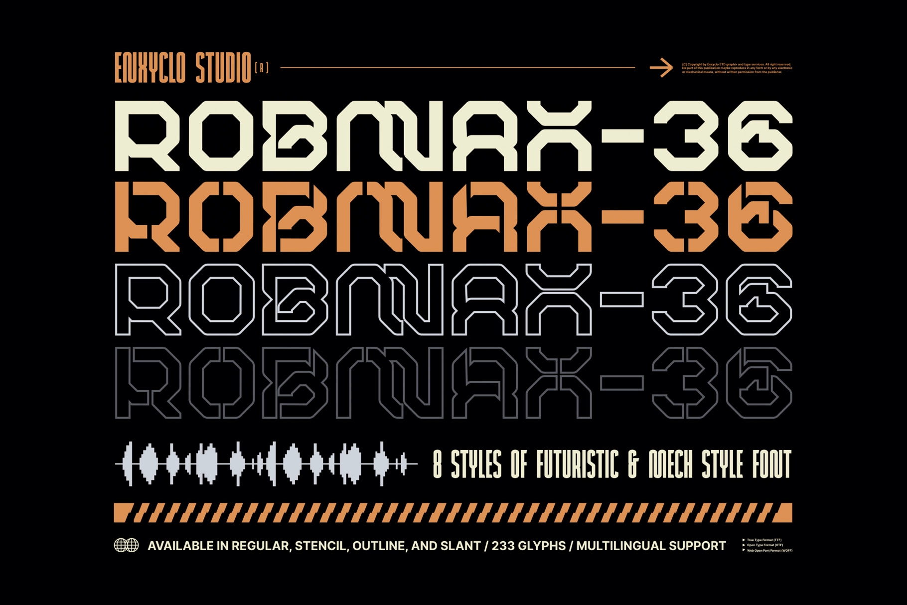 ROBMAX-36 - Futuristic Techno Display Font