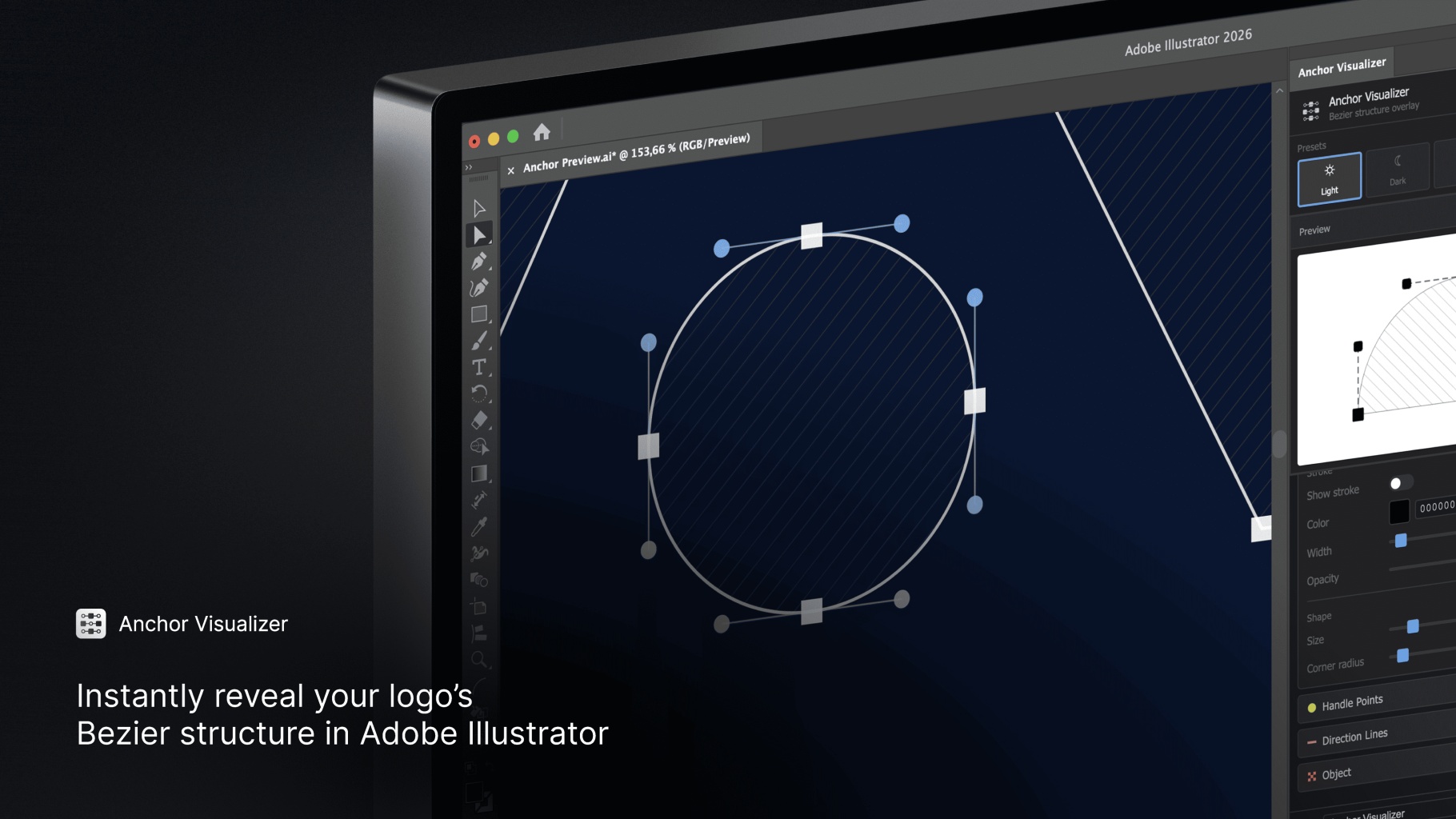 Anchor Visualizer — Bezier Overlay for Illustrator