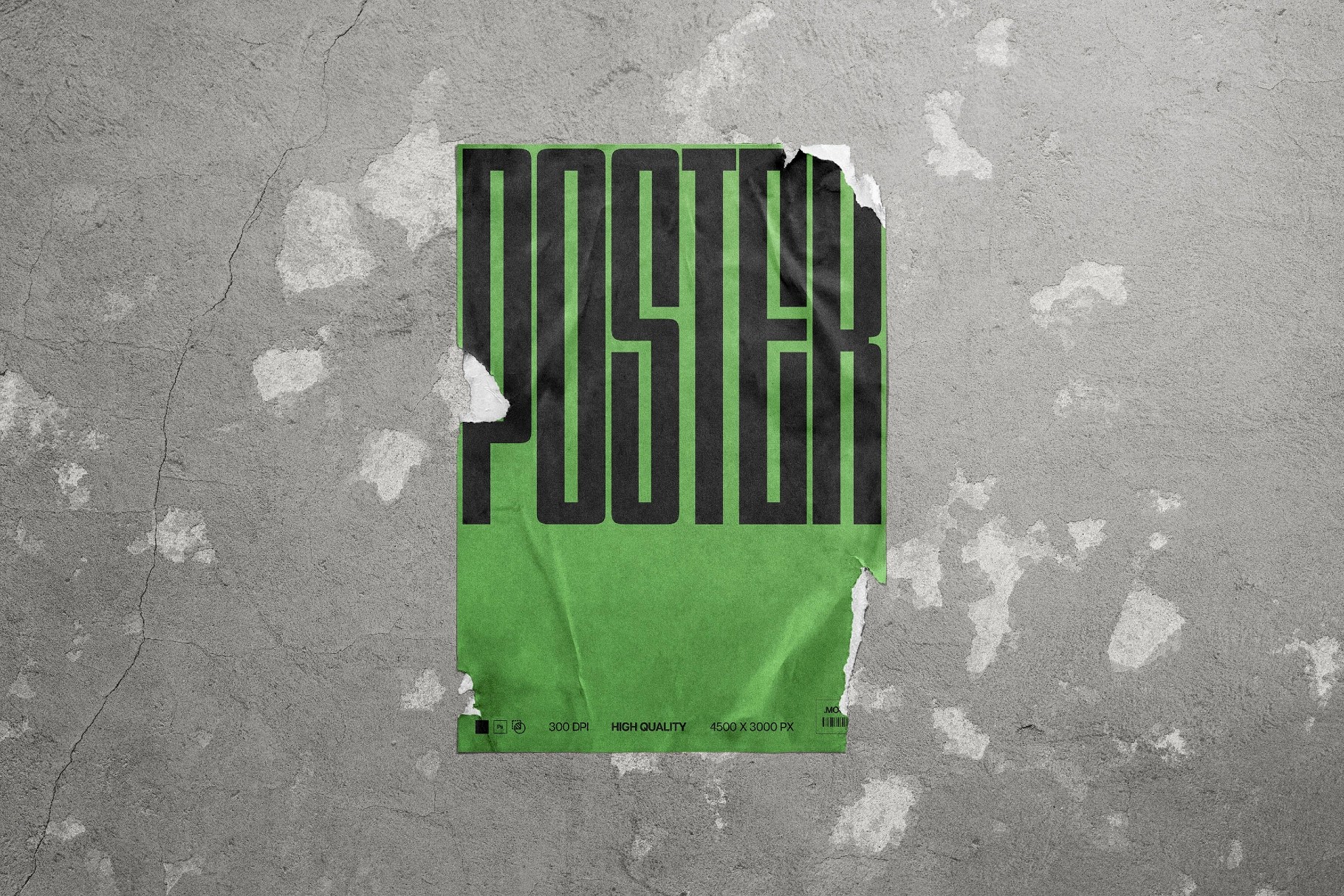 Distressed Poster Mockup with Torn Edges