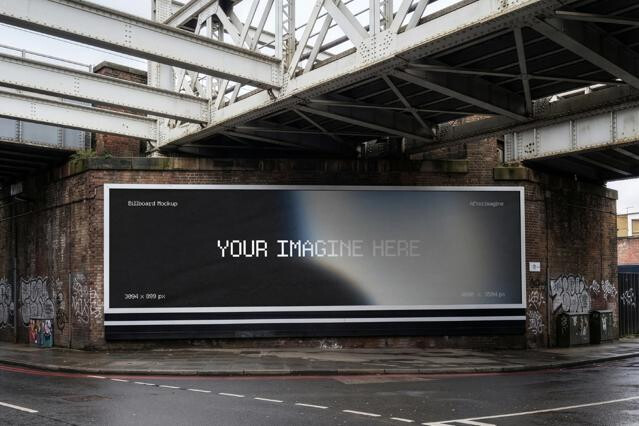 Industrial Bridge Billboard Mockup