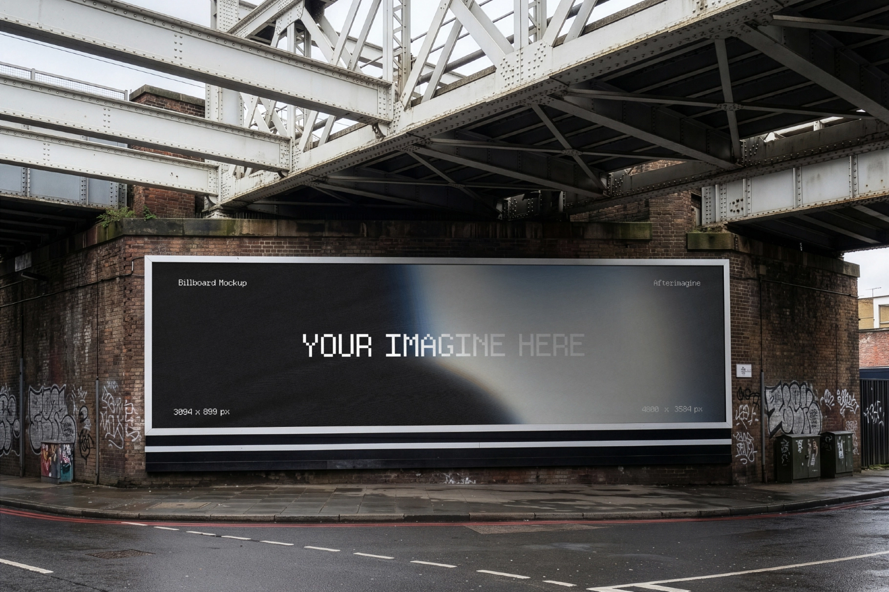Industrial Bridge Billboard Mockup