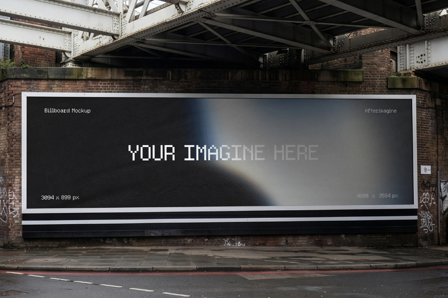 Industrial Bridge Billboard Mockup