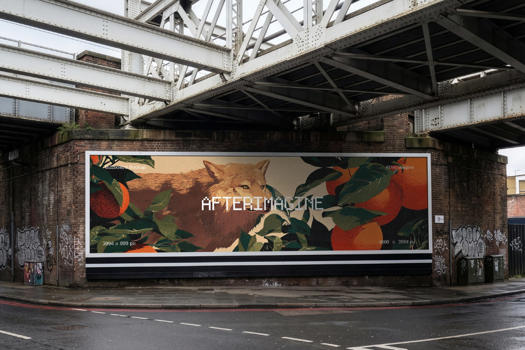 Industrial Bridge Billboard Mockup
