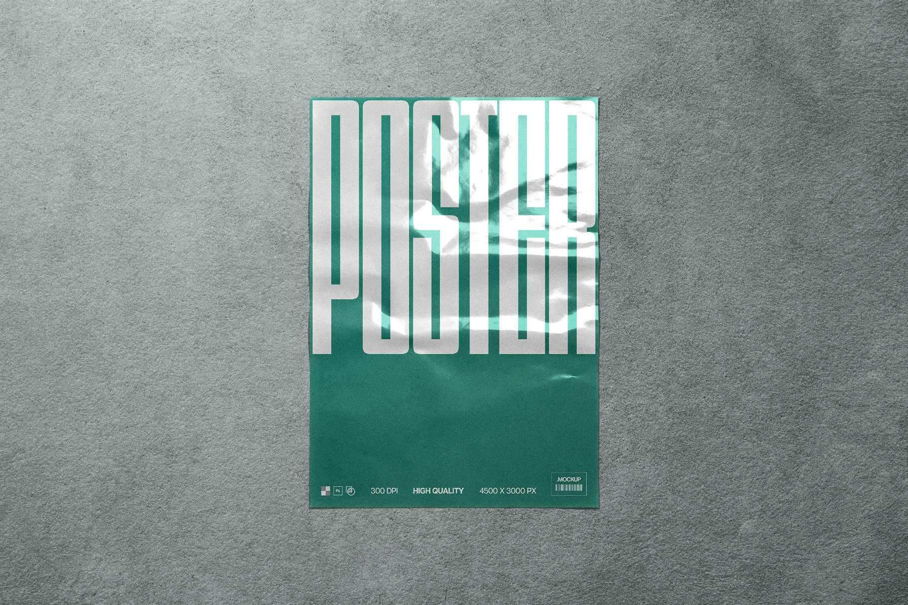 Plastic Glossy Poster Mockup
