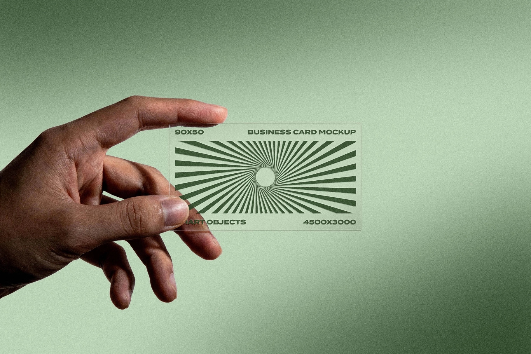 90x50 Transparent Acrylic Business Card Mockup
