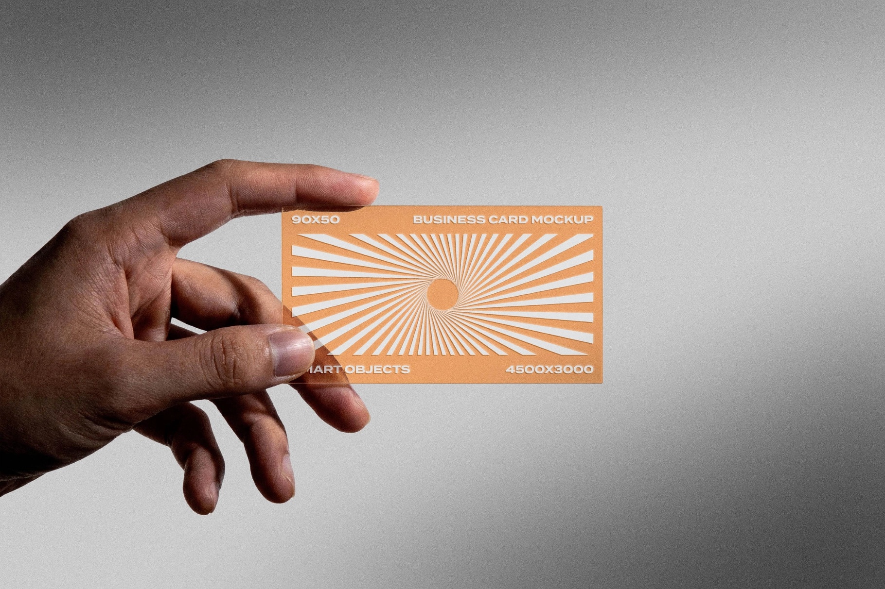 90x50 Transparent Acrylic Business Card Mockup