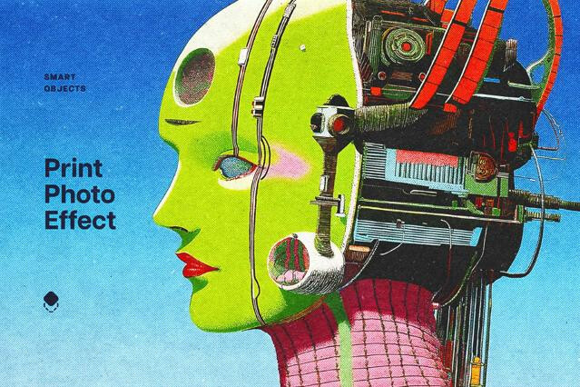 Halftone Print Photo Effect