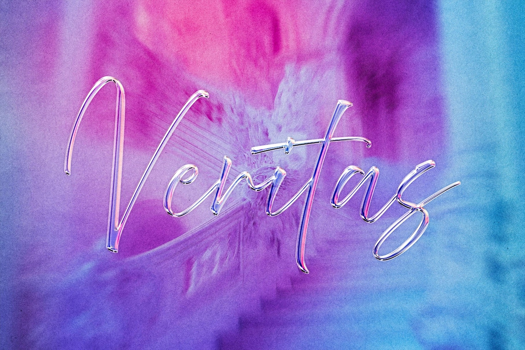 Clear Vivid Glass Chrome Text Effect