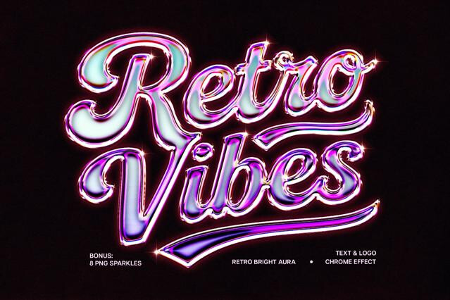 Retro Bright Aura Chrome Effect