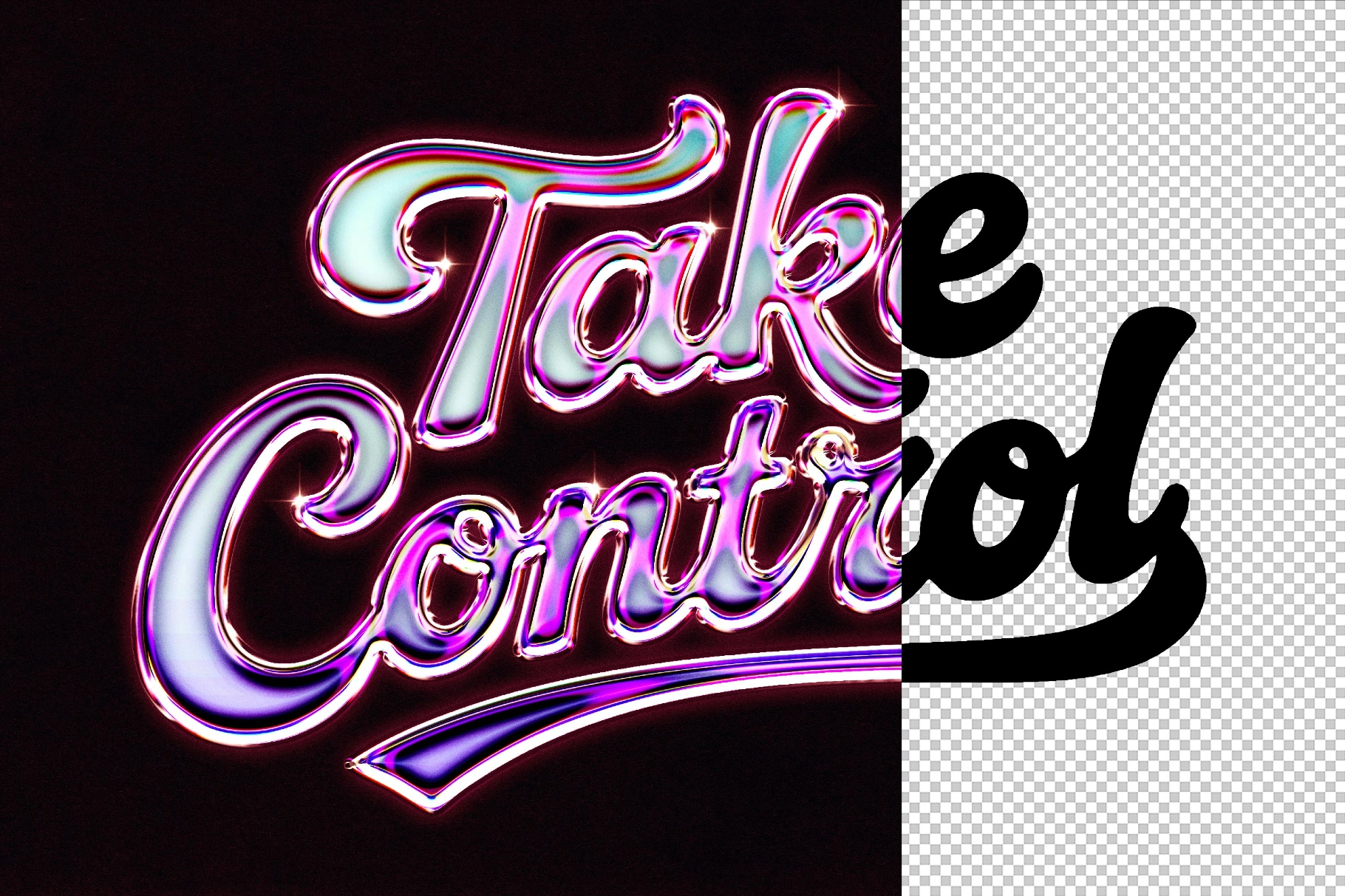 Retro Bright Aura Chrome Effect