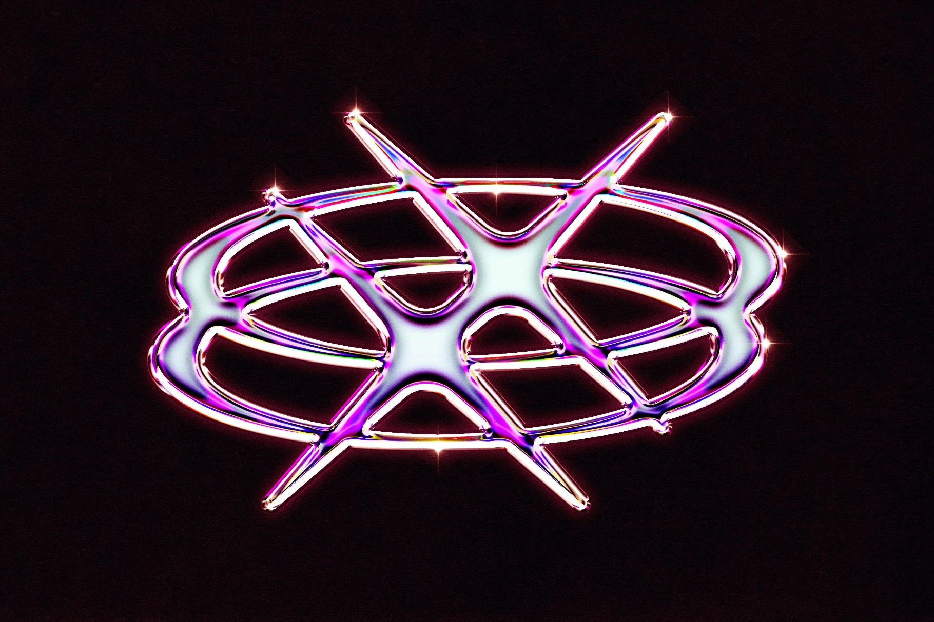 Retro Bright Aura Chrome Effect