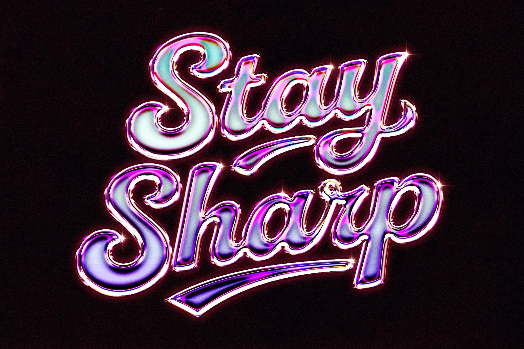 Retro Bright Aura Chrome Effect