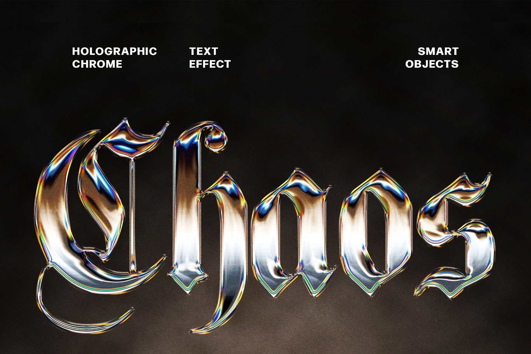 Holographic Chrome Text Effect
