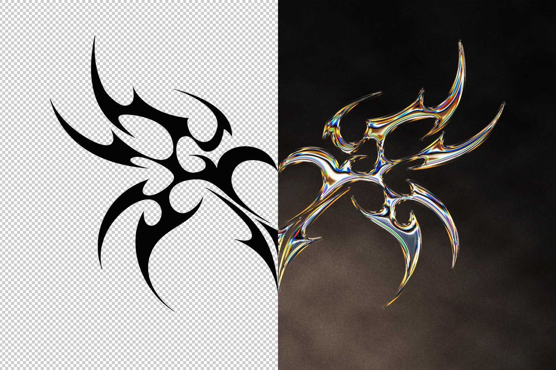 Holographic Chrome Text Effect