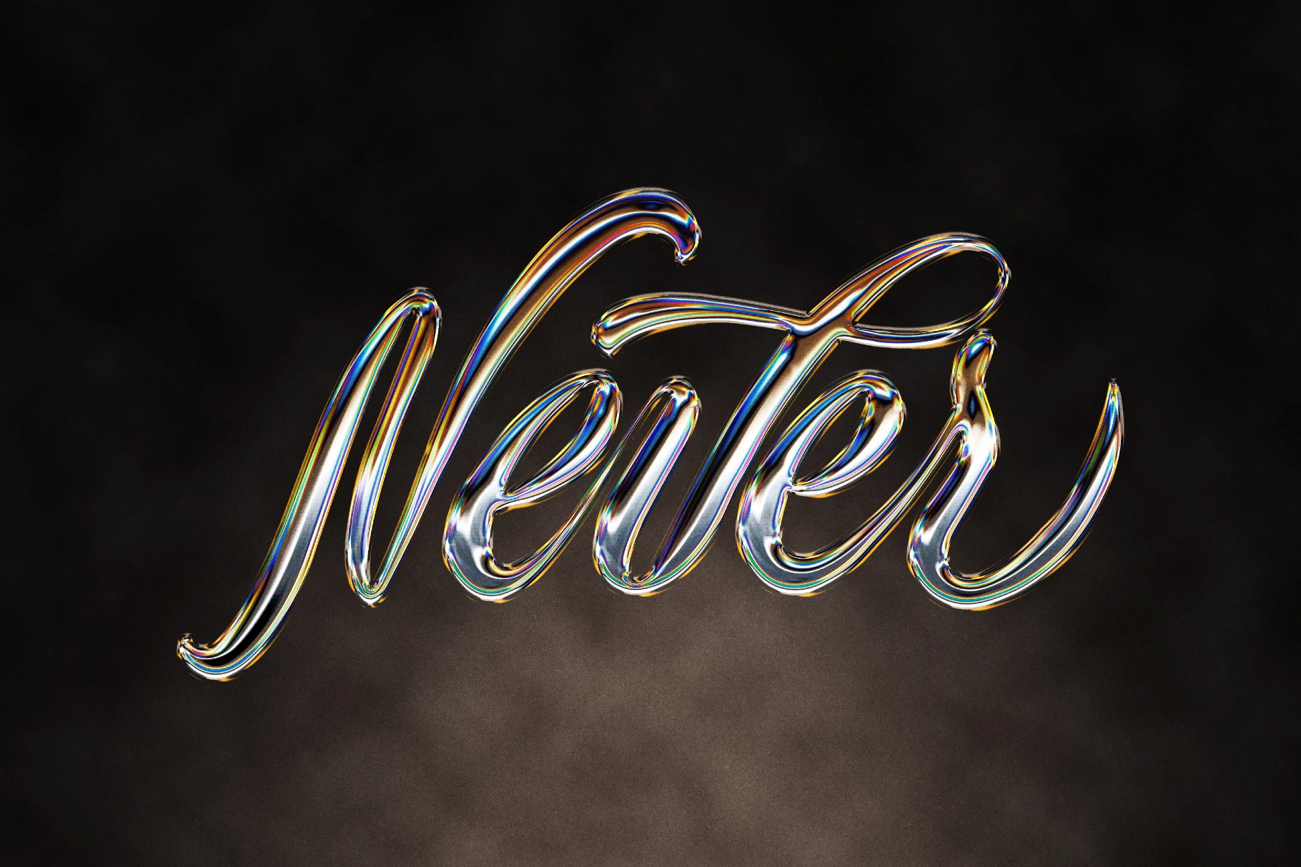 Holographic Chrome Text Effect