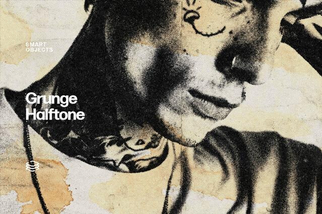 Grunge Halftone Photo Effect